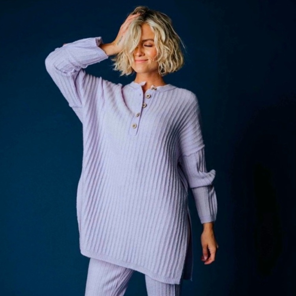 FREE PEOPLE Around the Clock Pullover, Lavender - Small